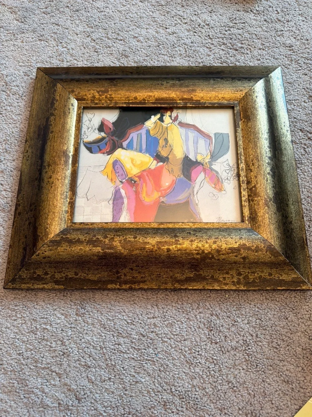 Isaac Maimon 14”x17” Framed Print With Large Gold Frame
